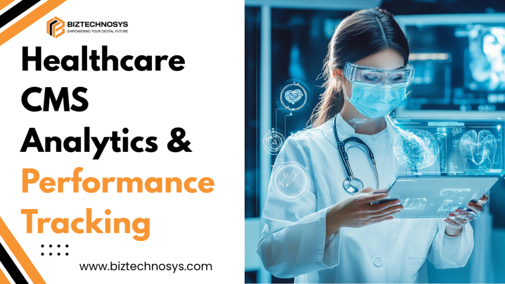 Healthcare professional using digital analytics tools for CMS performance tracking.