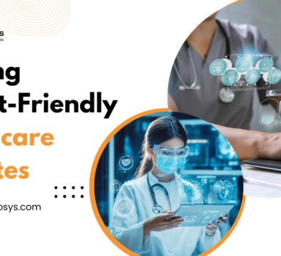 Healthcare professionals using digital tools for patient-friendly websites.