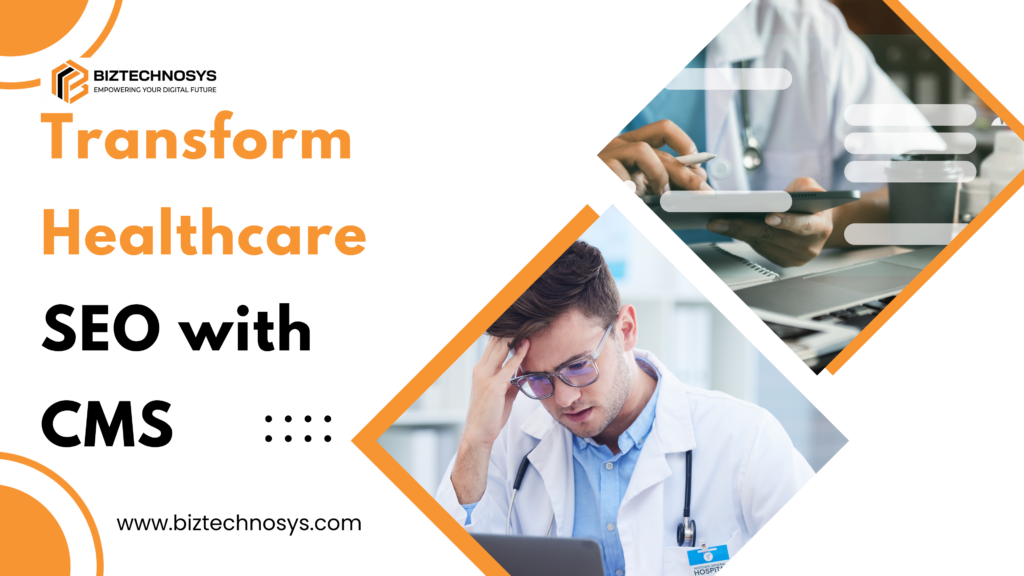Doctor using a tablet and laptop, highlighting healthcare SEO transformation with a CMS.