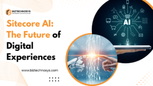 A visual representation of Sitecore AI and the evolution of intelligent digital experiences through AI-powered technology and innovation.
